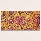 19th Century Uzbekistan Suzani with Gold Background  Desk Mat Gallery Image 3