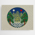 Five peaks of the sun and moon : Kingâs painting (Minhwa-Korean folk art) Jigsaw Puzzle Gallery Image 1