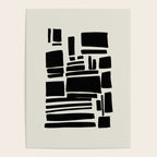 Black & White Minimalist Abstract Shapes Patterns Black Ink Painting Poster Gallery Image 4