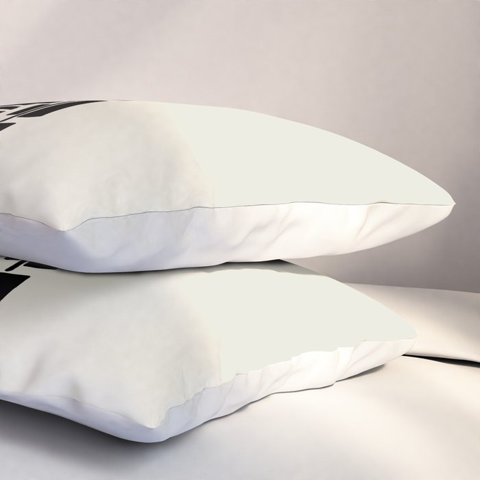Black & White Minimalist Abstract Shapes Patterns Black Ink Painting Pillow Sham Gallery Image 3