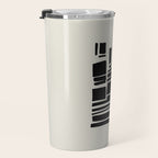 Black & White Minimalist Abstract Shapes Patterns Black Ink Painting Travel Mug Gallery Image 3