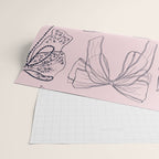 Romantic Lace Bows Pink Pattern Wrapping Paper Gallery Image 2