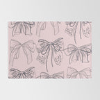 Romantic Lace Bows Pink Pattern Rug Gallery Image 2