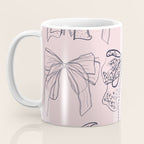 Romantic Lace Bows Pink Pattern Coffee Mug Gallery Image 3