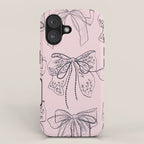 Romantic Lace Bows Pink Pattern iPhone Case Gallery Image 1