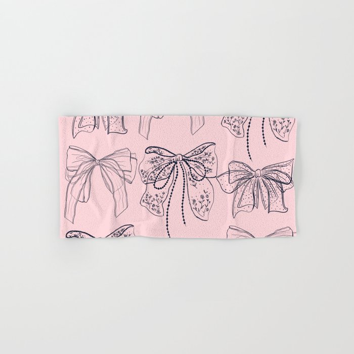 Romantic Lace Bows Pink Pattern Bath Towel Gallery Image 1