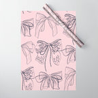 Romantic Lace Bows Pink Pattern Wrapping Paper Gallery Image 1