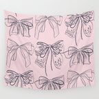 Romantic Lace Bows Pink Pattern Wall Tapestry Gallery Image 4