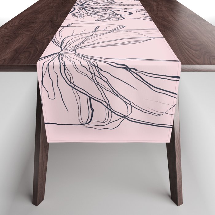 Romantic Lace Bows Pink Pattern Table Runner Gallery Image 1