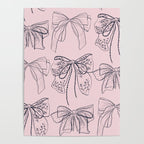 Romantic Lace Bows Pink Pattern Poster Gallery Image 4