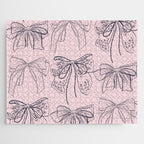 Romantic Lace Bows Pink Pattern Jigsaw Puzzle Gallery Image 1