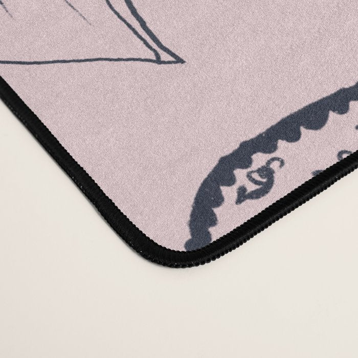 Romantic Lace Bows Pink Pattern Desk Mat Gallery Image 4