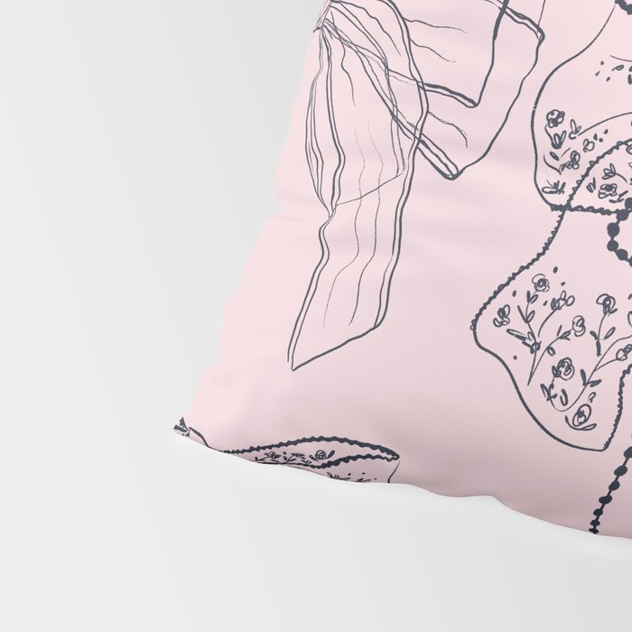 Romantic Lace Bows Pink Pattern Pillow Sham Gallery Image 4