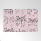 Romantic Lace Bows Pink Pattern Welcome Mat Gallery Image 1