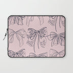 Romantic Lace Bows Pink Pattern Laptop Sleeve Gallery Image 1