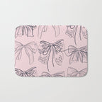 Romantic Lace Bows Pink Pattern Bath Mat Gallery Image 1