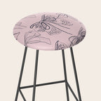 Romantic Lace Bows Pink Pattern Stool Gallery Image 2