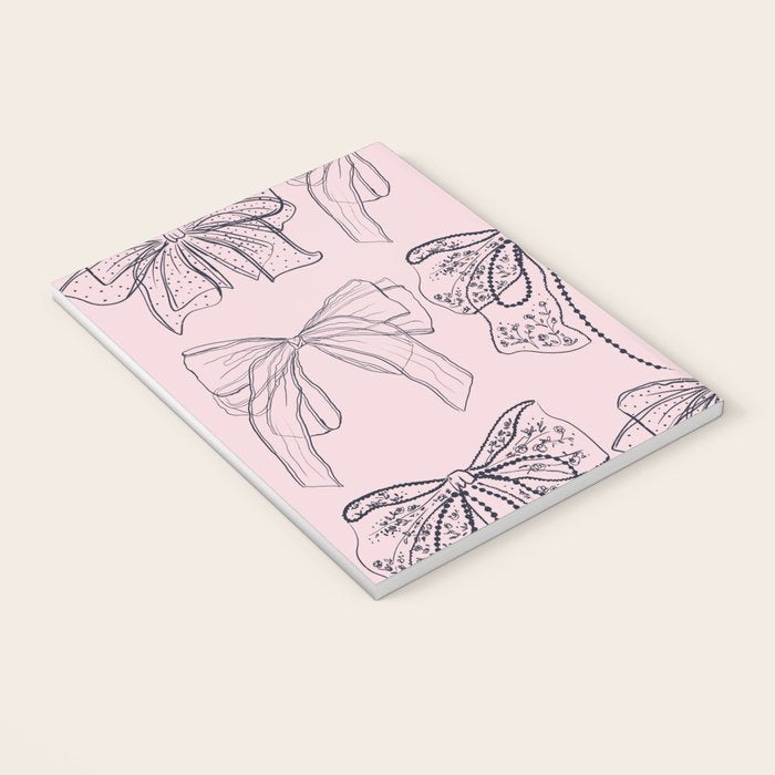Romantic Lace Bows Pink Pattern Notebook Gallery Image 3