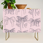 Romantic Lace Bows Pink Pattern Credenza Gallery Image 1