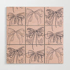 Romantic Lace Bows Pink Pattern Wood Wall Art Gallery Image 1