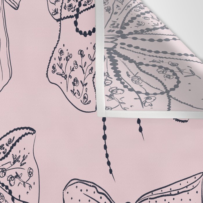 Romantic Lace Bows Pink Pattern Wall Tapestry Gallery Image 3