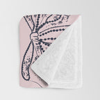 Romantic Lace Bows Pink Pattern Throw Blanket Gallery Image 3