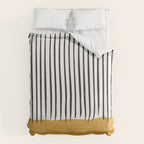 (White Background) Mid Century Modern Minimalist Rothko Inspired Color Field With Lines Geometric Style  Duvet Cover Gallery Image 6