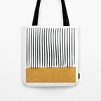 (White Background) Mid Century Modern Minimalist Rothko Inspired Color Field With Lines Geometric Style  Tote Bag Gallery Image 1