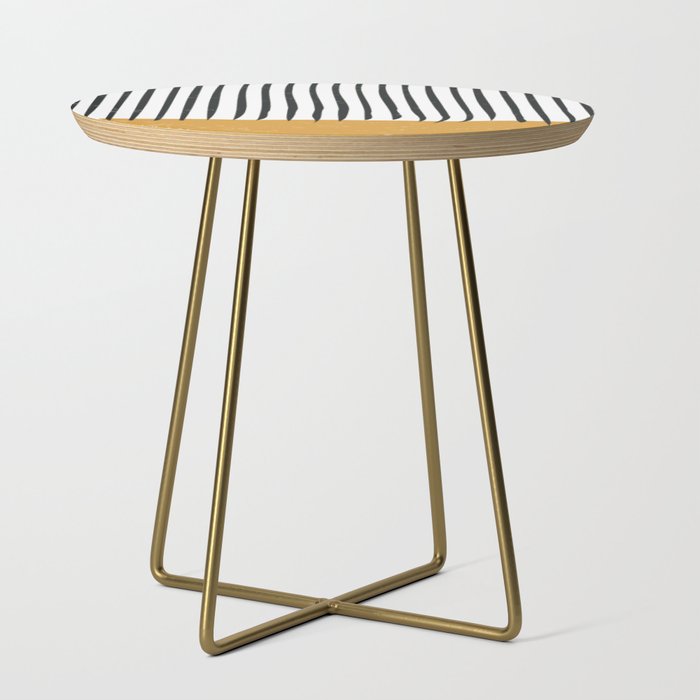 (White Background) Mid Century Modern Minimalist Rothko Inspired Color Field With Lines Geometric Style  Side Table Gallery Image 1