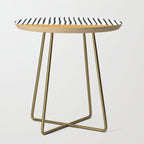 (White Background) Mid Century Modern Minimalist Rothko Inspired Color Field With Lines Geometric Style  Side Table Gallery Image 1