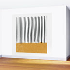(White Background) Mid Century Modern Minimalist Rothko Inspired Color Field With Lines Geometric Style  Wall Mural Gallery Image 2