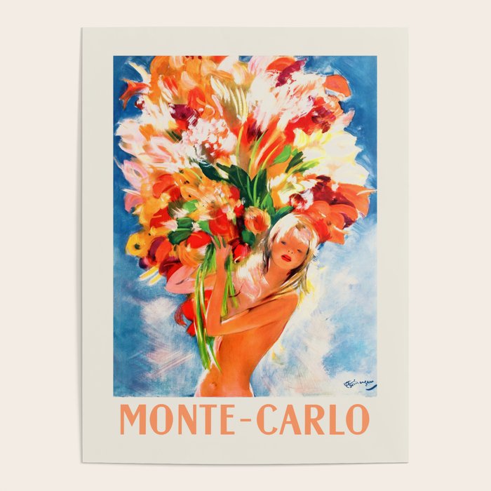 Monte Carlo Vintage Travel Poster in Pin-Up Style, 1950 Poster Gallery Image 4