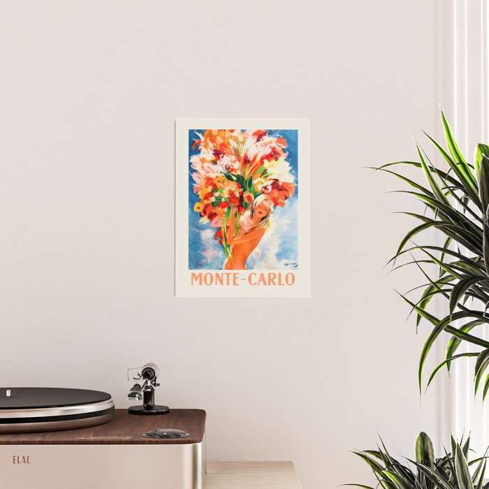 Monte Carlo Vintage Travel Poster in Pin-Up Style, 1950 Poster Gallery Image 2