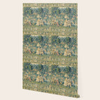 Antique 17th Century Flemish Verdure Landscape Tapestry Wallpaper Gallery Image 2