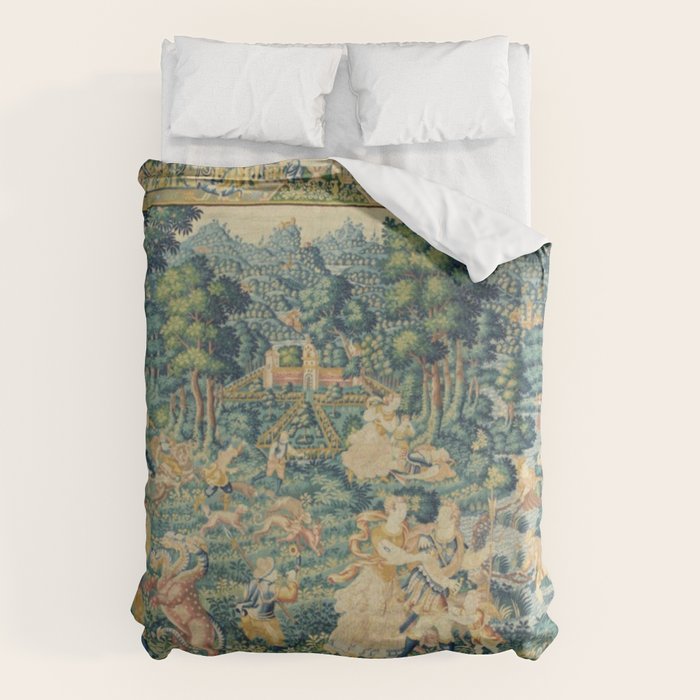 Antique 17th Century Flemish Verdure Landscape Tapestry Duvet Cover Gallery Image 6