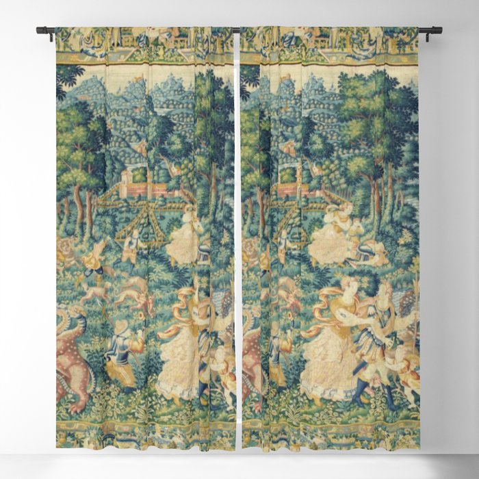 Antique 17th Century Flemish Verdure Landscape Tapestry Window Curtain Gallery Image 5