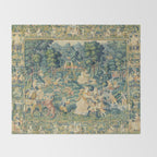 Antique 17th Century Flemish Verdure Landscape Tapestry Throw Blanket Gallery Image 2