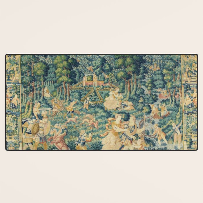 Antique 17th Century Flemish Verdure Landscape Tapestry Desk Mat Gallery Image 3