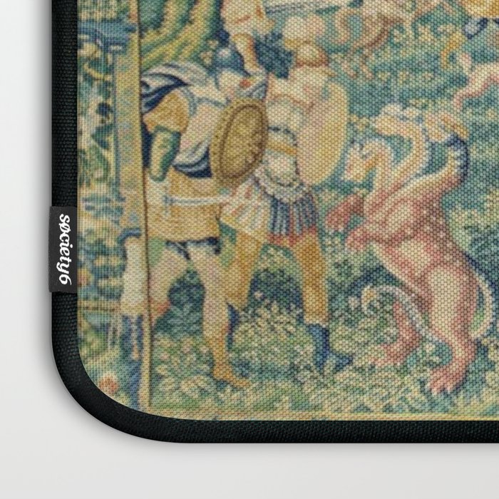 Antique 17th Century Flemish Verdure Landscape Tapestry Laptop Sleeve Gallery Image 3
