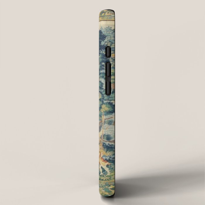 Antique 17th Century Flemish Verdure Landscape Tapestry iPhone Case Gallery Image 2