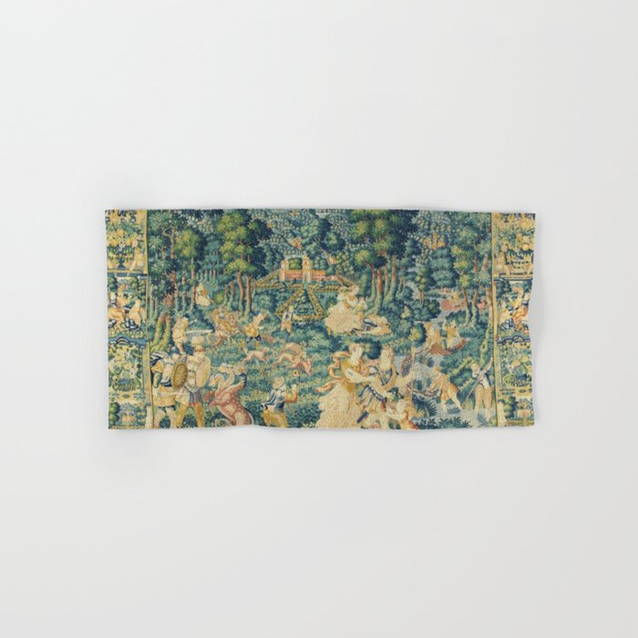 Antique 17th Century Flemish Verdure Landscape Tapestry Bath Towel Gallery Image 1