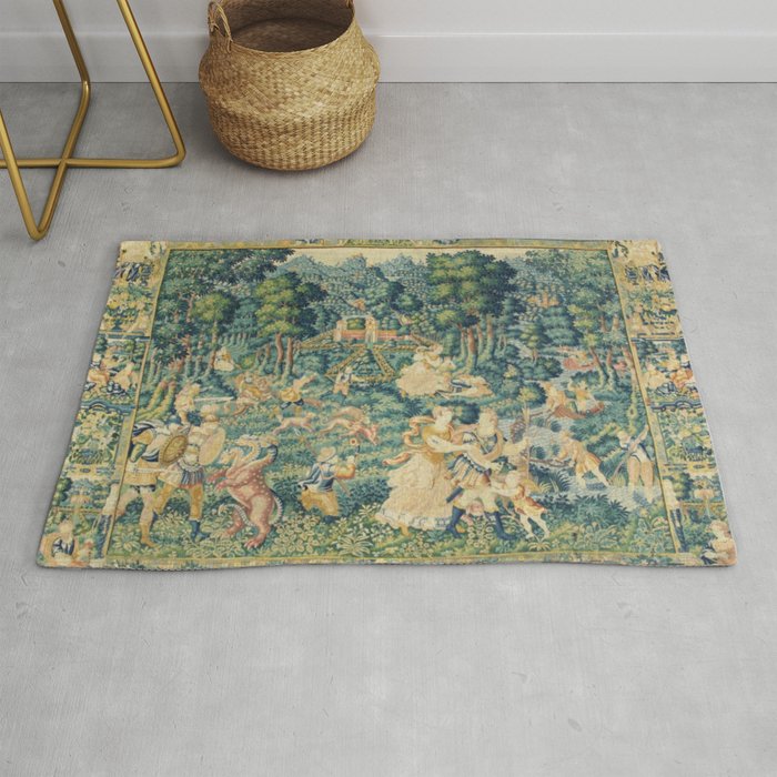 Antique 17th Century Flemish Verdure Landscape Tapestry Rug Gallery Image 1