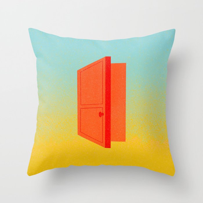 Door on Gradient Throw Pillow Gallery Image 6
