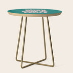 Work Hard and Be Nice to People in Green and Peach Pink Side Table Gallery Image 1