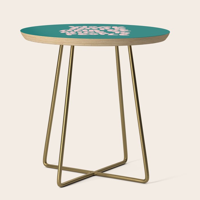 Work Hard and Be Nice to People in Green and Peach Pink Side Table Gallery Image 1