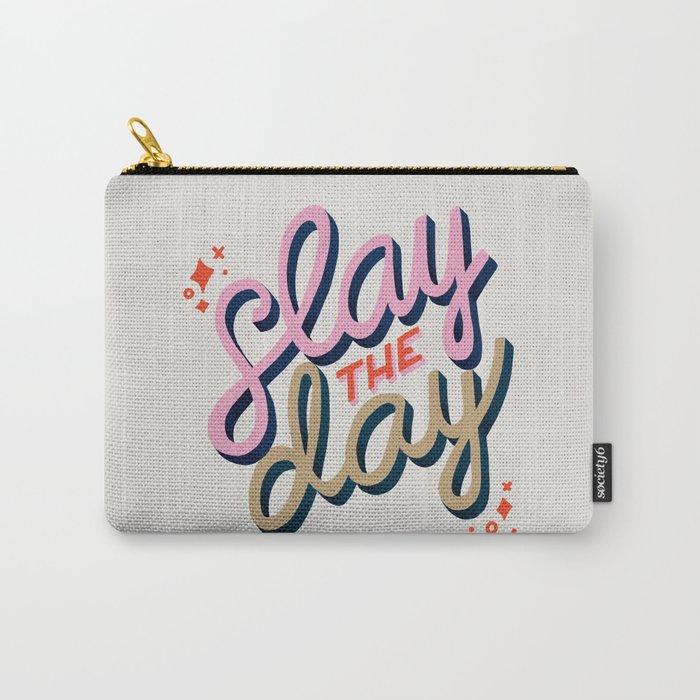 Slay the Day - Coral & Pink Carry All Pouch Gallery Image 1