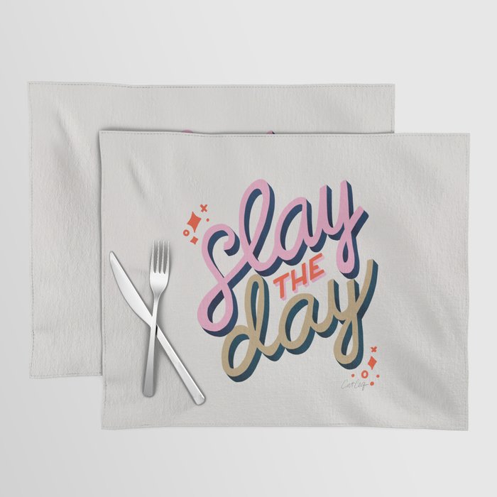 Slay the Day - Coral & Pink Placemat Gallery Image 1