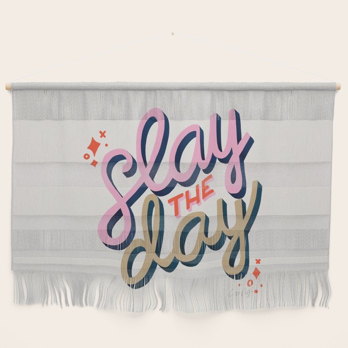 Slay the Day - Coral & Pink Wall Hanging Gallery Image 1