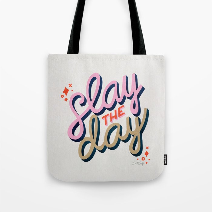 Slay the Day - Coral & Pink Tote Bag Gallery Image 1