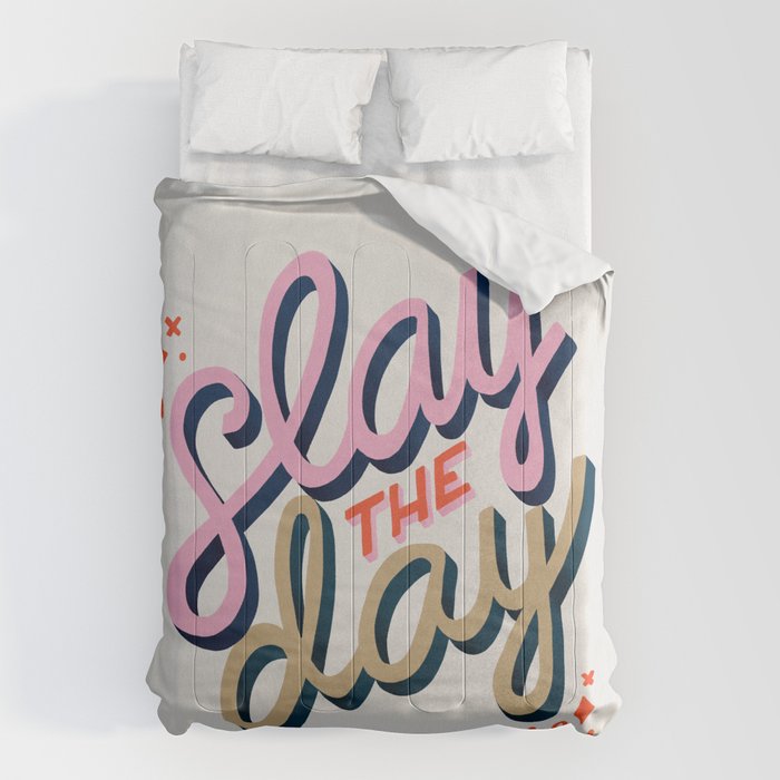 Slay the Day - Coral & Pink Comforter Gallery Image 1